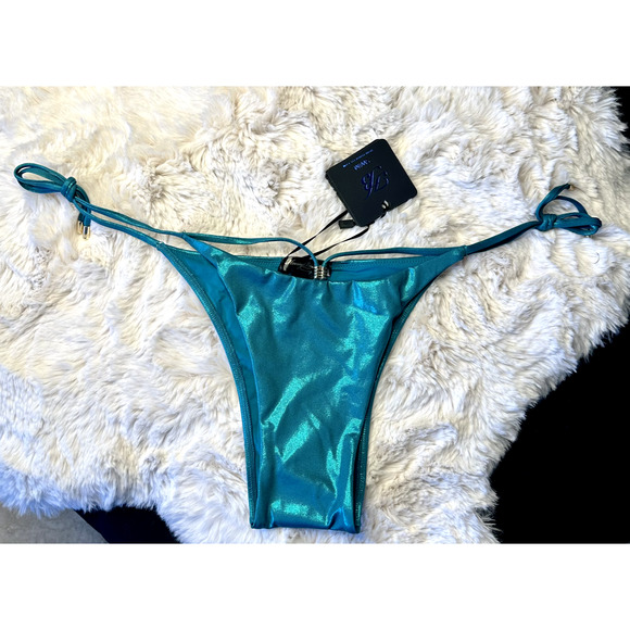Honey Birdette ZIVA🩵 Blue Shimmer Cheeky Swim Bottom Small - Picture 1 of 2